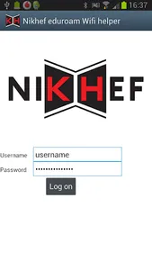 Nikhef eduroam helper screenshot 1