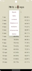 Rep Max Calculator screenshot 3