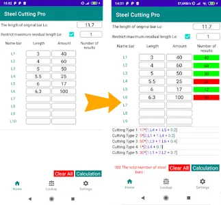 Steel cutting optimization Pro screenshot 1