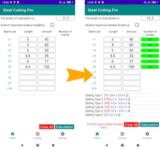 Steel cutting optimization Pro screenshot 3