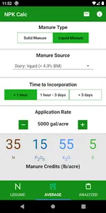 NPK Credits Calculator screenshot 1
