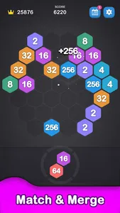 2048 Hexagon-Number Merge Game screenshot 0