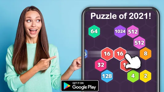 2048 Hexagon-Number Merge Game screenshot 18