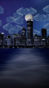 Night city from sea wallpaper screenshot 1