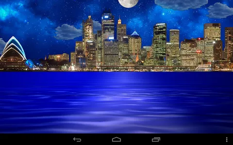 Night city from sea wallpaper screenshot 6