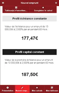 Simulateur d'emprunts screenshot 1
