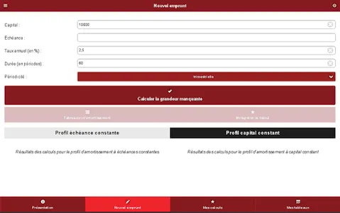 Simulateur d'emprunts screenshot 12