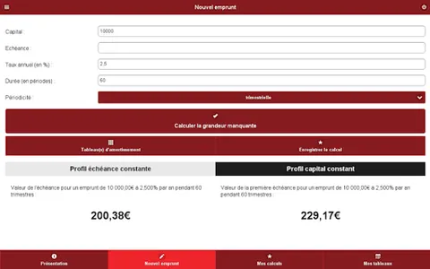 Simulateur d'emprunts screenshot 13