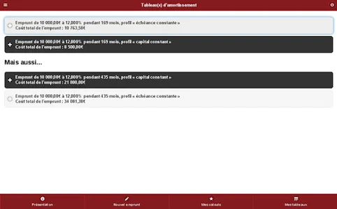 Simulateur d'emprunts screenshot 14
