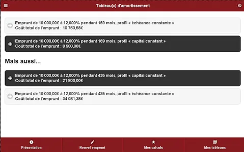 Simulateur d'emprunts screenshot 8