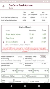 On-farm Feed Advisor screenshot 3