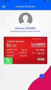 La Capitol FCU Card Manager screenshot 1