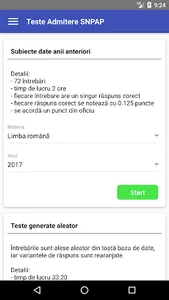 Teste Admitere SNPAP screenshot 1