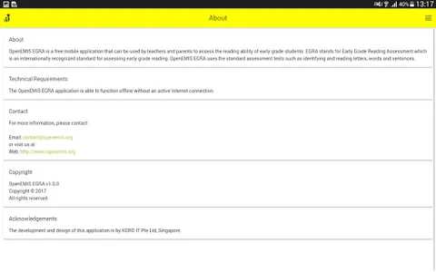 OpenEMIS EGRA screenshot 5
