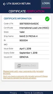 RINA Certificate screenshot 1