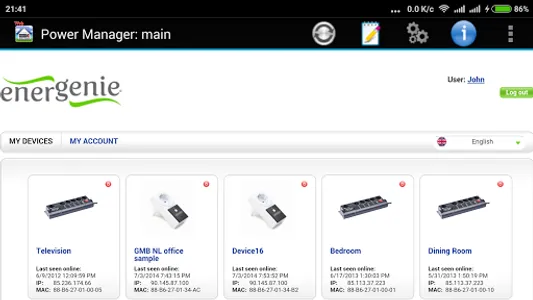 Energenie Power Manager Web screenshot 1