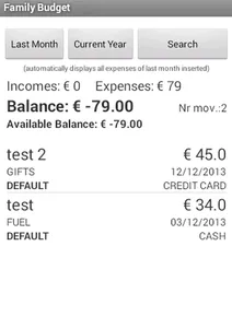 Family Expenses screenshot 1