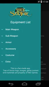 Equipment List Tree of Savior screenshot 0