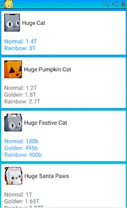 Pet Simulator X Value list screenshot 1