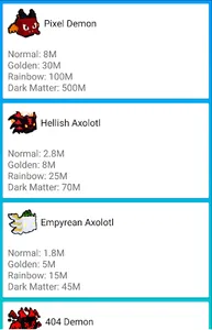Pet Simulator X Value list screenshot 2