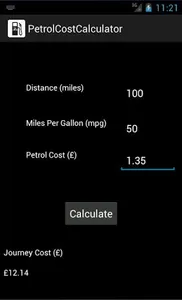 Petrol Cost Calculator screenshot 1