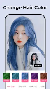 Photo editor: Hair Color Ideas screenshot 0