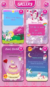 Unicorn Invitations Cards screenshot 14