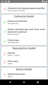 Health Screenings Calculator screenshot 2