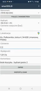 Aplikacja do badania hydrantów screenshot 2
