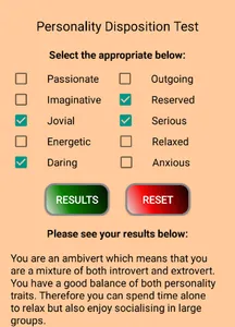 Personality Disposition screenshot 0