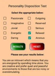 Personality Disposition screenshot 3