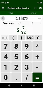 Decimal to Fraction Calculator screenshot 0