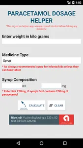 Paracetamol Dosage Calculator screenshot 1