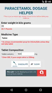 Paracetamol Dosage Calculator screenshot 3