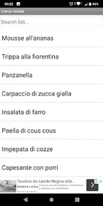 Ricette per Android screenshot 1