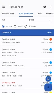 Timesheet screenshot 2