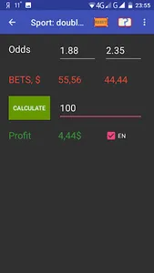 Surebet Calculator screenshot 1