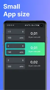 Price Unit Calcualtor screenshot 9
