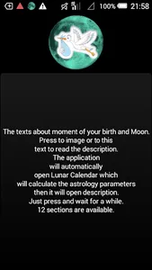 Lunar Calendar.Moment of Birth screenshot 0