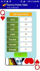 Rummy Points Table screenshot 2