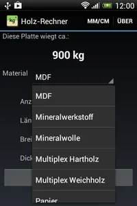 Holz-Rechner für Platten screenshot 1