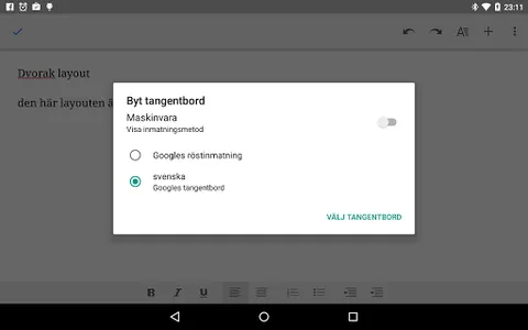 Swedish hardware dvorak layout screenshot 2