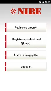 NIBE Produktregistrering screenshot 1