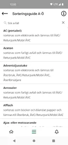 Vallentuna avfallsapp screenshot 2