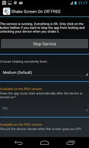 Shake Screen On Off screenshot 0