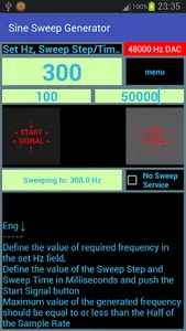 Sine Sweep Generator screenshot 1