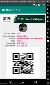 Aplikasi QR CODE STIFIn screenshot 0