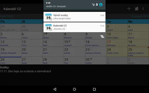 Kalendář CZ screenshot 13