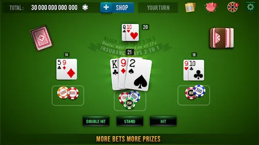 BLACKJACK 21 - 21 Card Game screenshot 1