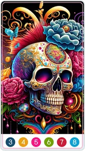 Skull Coloring Book Color Game screenshot 0